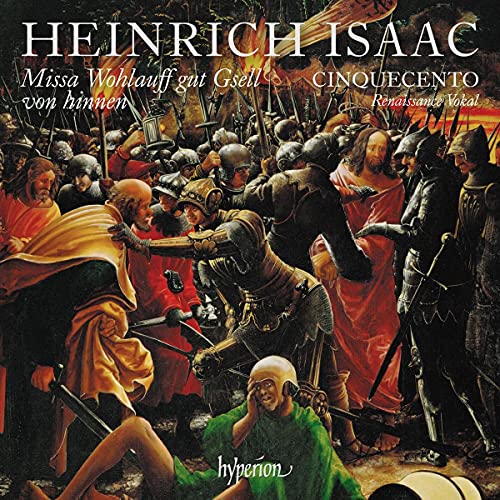 CD cover depicting a Renaissance painting of a crowded, armored procession.