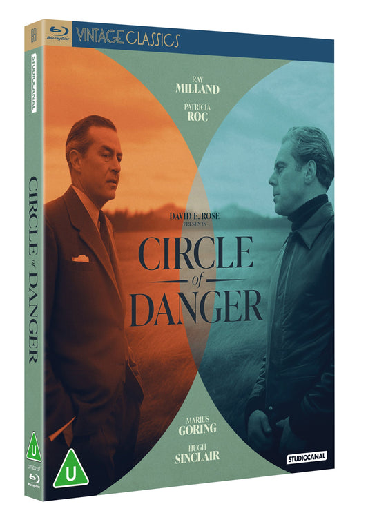Blu-ray cover for "Circle of Danger" featuring two serious-looking men.