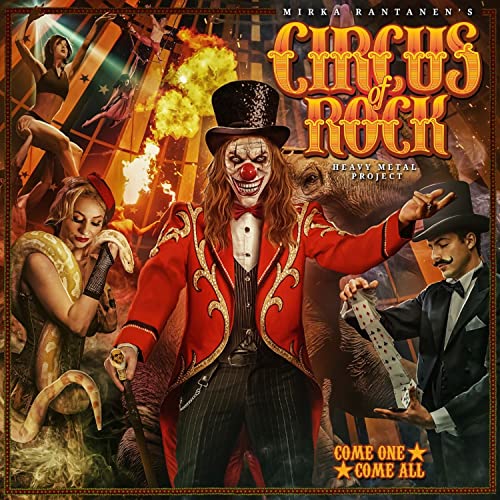 CD cover featuring a clown, performers, and circus imagery.
