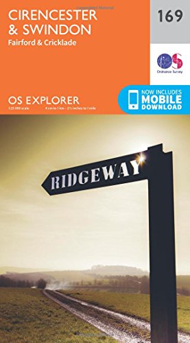 Ordnance Survey Explorer Map 169 cover, showing a ridgeway signpost.