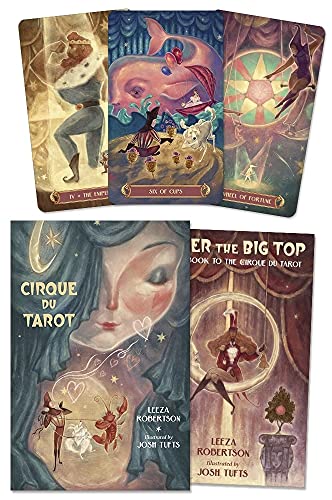 Tarot card deck, "Cirque du Tarot," featuring whimsical circus-themed illustrations.