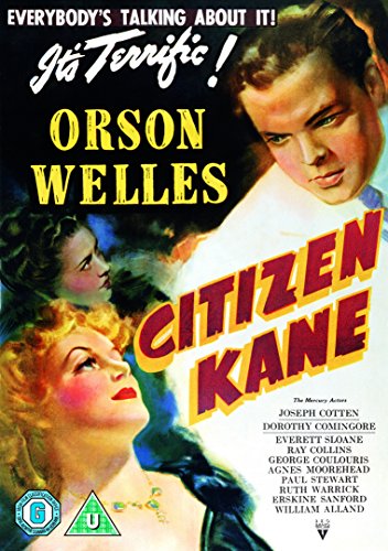 DVD cover for "Citizen Kane" featuring Orson Welles and actors.