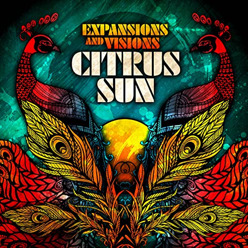 CD cover with ornate peacock illustrations and a sun graphic.