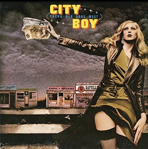 Album cover featuring a blonde woman holding cash, with cityscape in the background.