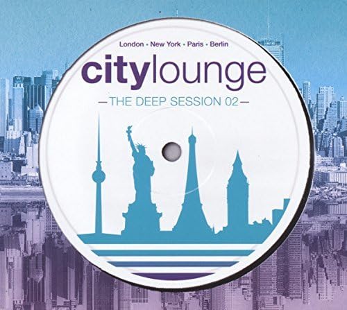 CD with a record label design featuring city skylines and landmarks.