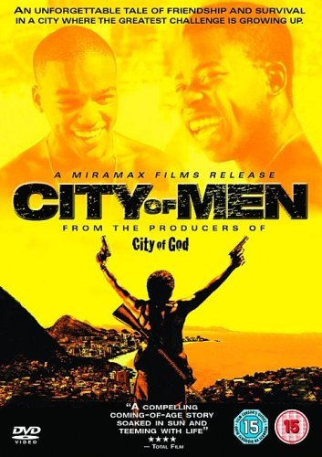 DVD cover for City of Men featuring two smiling faces above a silhouette figure.