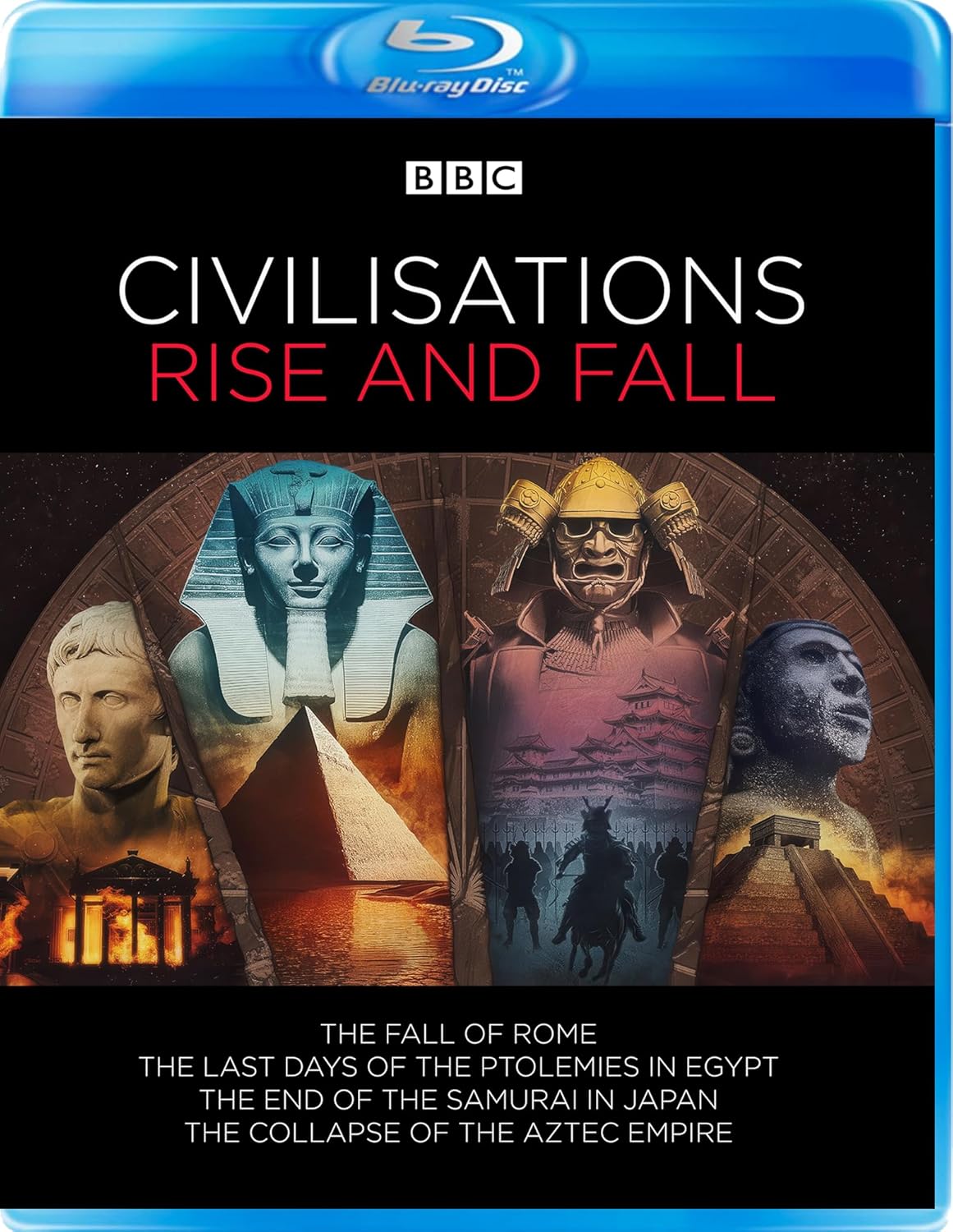 Blu-ray cover for "CIVILISATIONS: RISE AND FALL" with BBC logo.