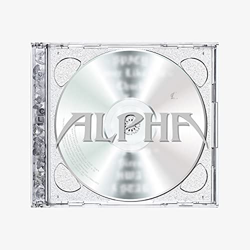 Silver CD case with the word "ALPHA" and a circular design.