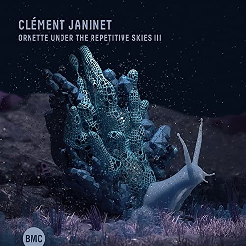 CD cover with abstract blue coral and a white snail shape.
