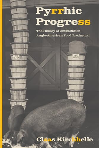 Book cover: "Pyrrhic Progress" with stacked barrels, a pig, and barn background.