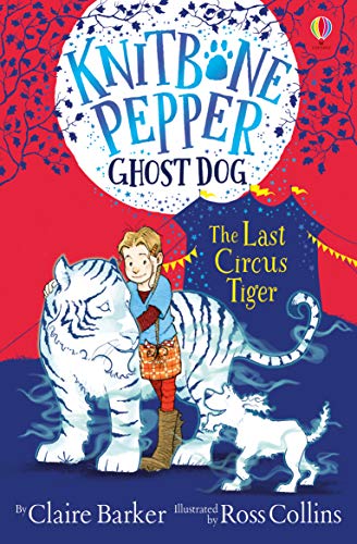 Book cover: child hugging a white tiger under a circus tent.