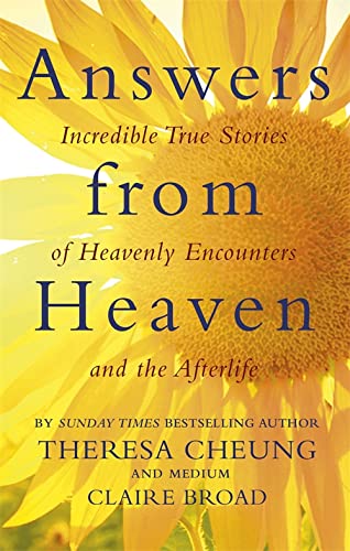 Book cover with sunflower background and title "Answers from Heaven.