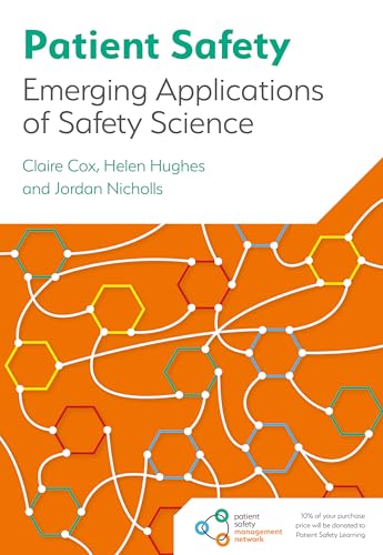 Book cover: "Patient Safety" with abstract orange and white network design.