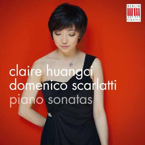 CD cover featuring pianist Claire Huangci in a black dress.