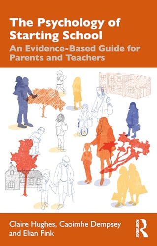 Book cover with illustrations of children and adults near school buildings.