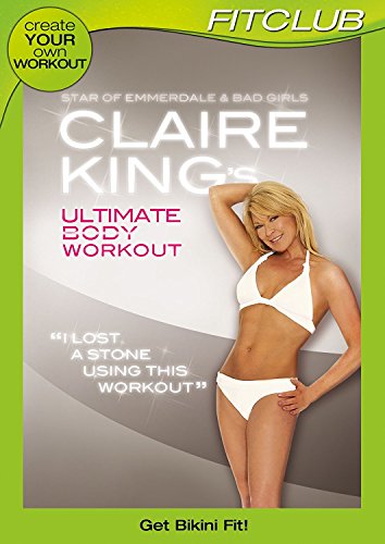 DVD cover featuring Claire King in a white bikini, fitness workout.