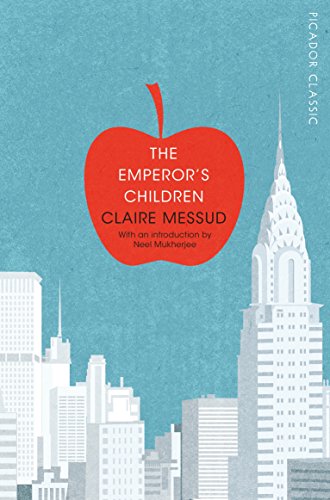 Book cover: red apple, New York skyline, title "The Emperor's Children".