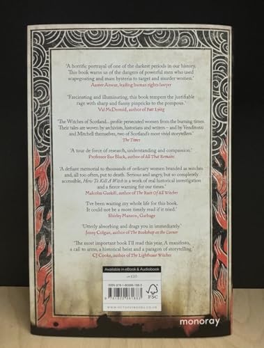 Book back cover with ornate border, flames, and text; barcode visible.