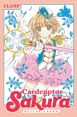 Cardcaptor Sakura: Clear Card 5 cover with Sakura in a blue and gold outfit.