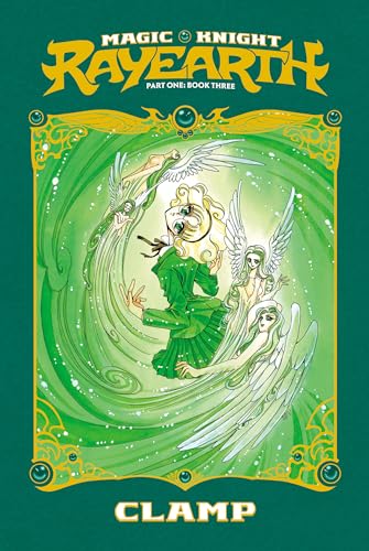 Manga volume three cover with swirling green design and angelic figures.