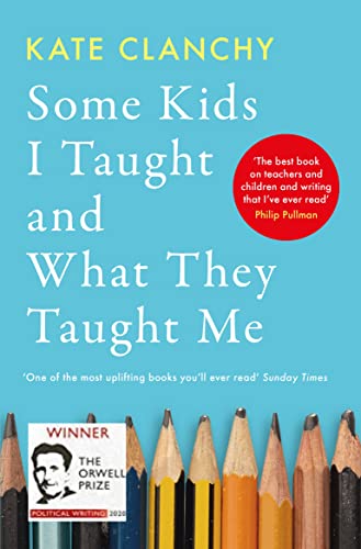 Book cover with title, author name, and row of colored pencils.