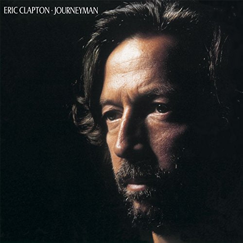 Close-up portrait of Eric Clapton on the album cover for Journeyman.