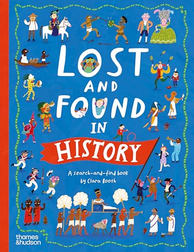 Blue book cover titled Lost and Found in History with various illustrated historical figures.