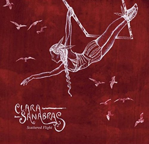 Red album cover with white illustration of a flying woman and birds.