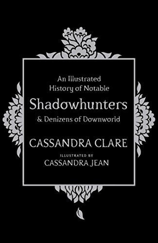 Book cover with silver text and ornate floral border on a black background.