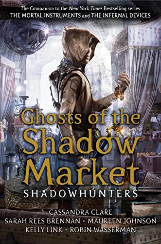Book cover: hooded figure holding a glowing vial in a market scene.
