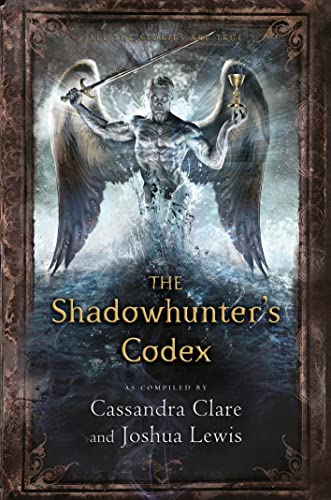 Book cover: “The Shadowhunter’s Codex” with a winged figure and ornate frame.