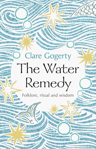 Book cover: “The Water Remedy” with blue wave and gold star designs.