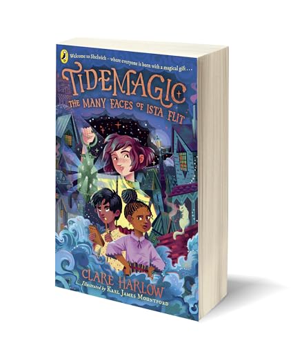 Book cover for Tidemagic: The Many Faces of Ista Flit featuring three illustrated characters.