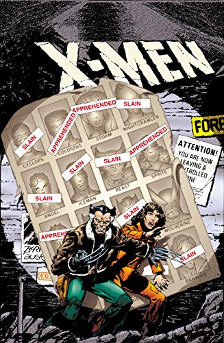 X-Men comic cover featuring Wolverine and a grid of character portraits.