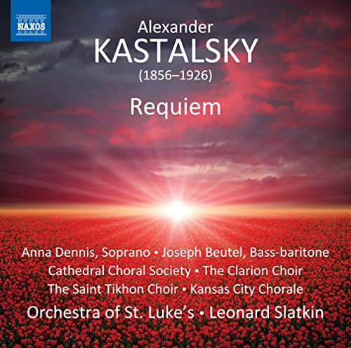 CD cover for Kastalsky’s Requiem, featuring a fiery sunset landscape.