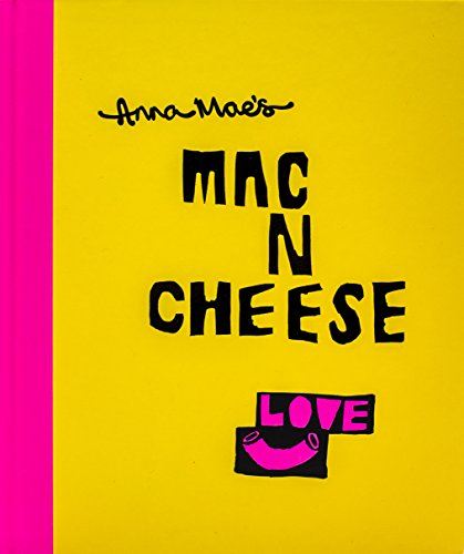 Yellow cookbook cover with bold black text "Mac N Cheese" and a pink smiley face.