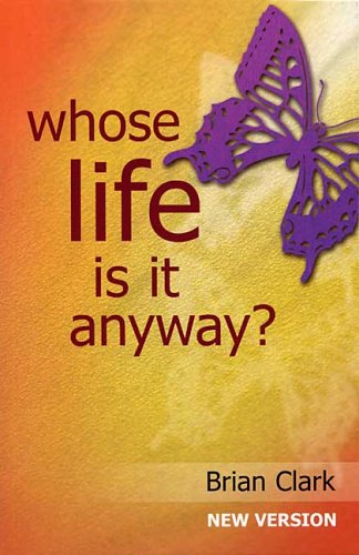 Play script cover with butterfly, title "Whose Life is it Anyway?".