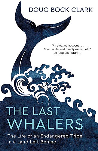 Book cover featuring a whale tail and stylized waves, titled "The Last Whalers".