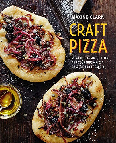 Cookbook cover featuring two focaccia breads with toppings and the title "Craft Pizza".