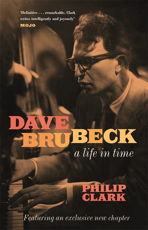 Book cover featuring jazz pianist Dave Brubeck in profile, playing piano.