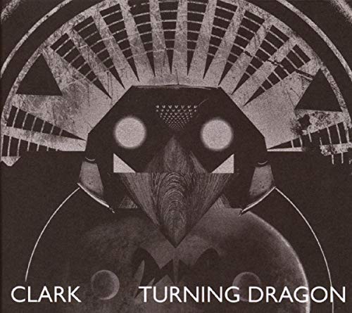 Black and white album cover with abstract dragon-like face and text.