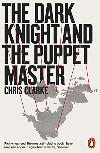 Book cover: "The Dark Knight and the Puppet Master" with map graphic.