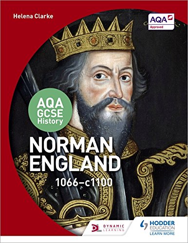 Textbook cover featuring William the Conqueror, titled "Norman England, 1066-1100".