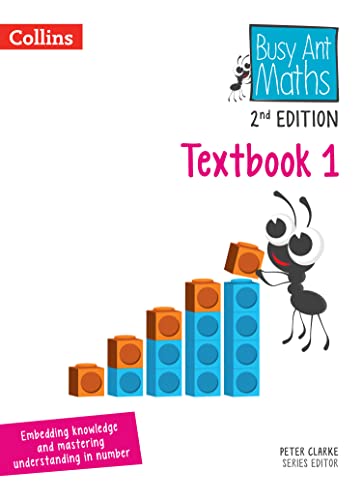 Textbook 1 cover with colorful building blocks and an ant illustration.
