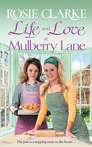 Book cover featuring two women with a pie, set against a cottage window.