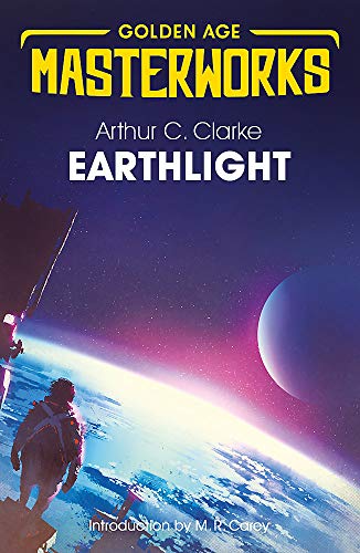 Book cover: "Earthlight" by Arthur C. Clarke, featuring a space scene.