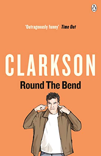 Book cover: "Round the Bend" by Clarkson, featuring a cartoon portrait.