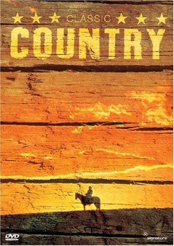 DVD cover for "Classic Country" featuring a sunset and silhouetted rider.