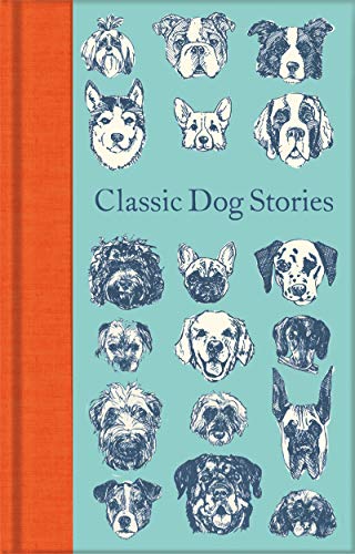 Book cover with illustrations of various dog breeds in blue and orange.