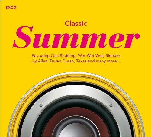 "CD album cover with 'Classic Summer' in pink text and a speaker graphic on yellow."